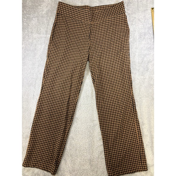 Lands' End Pants - Lands' End starfish pants petite Large Brown/ Black check Slim Strait Leg 0739